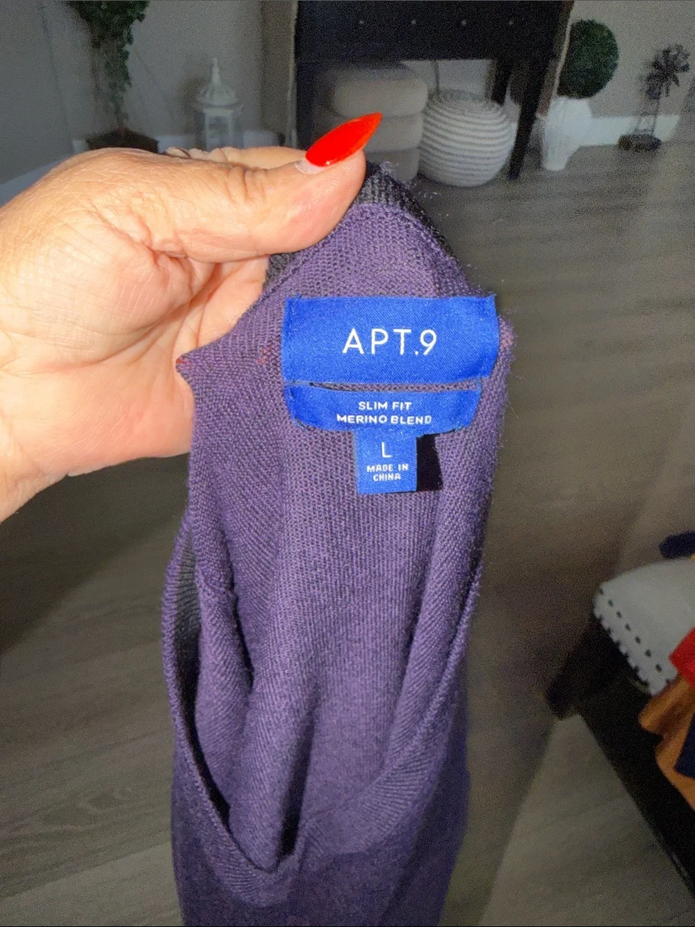 Apt. 9 Men's V-Neck Sweater - Deep Purple